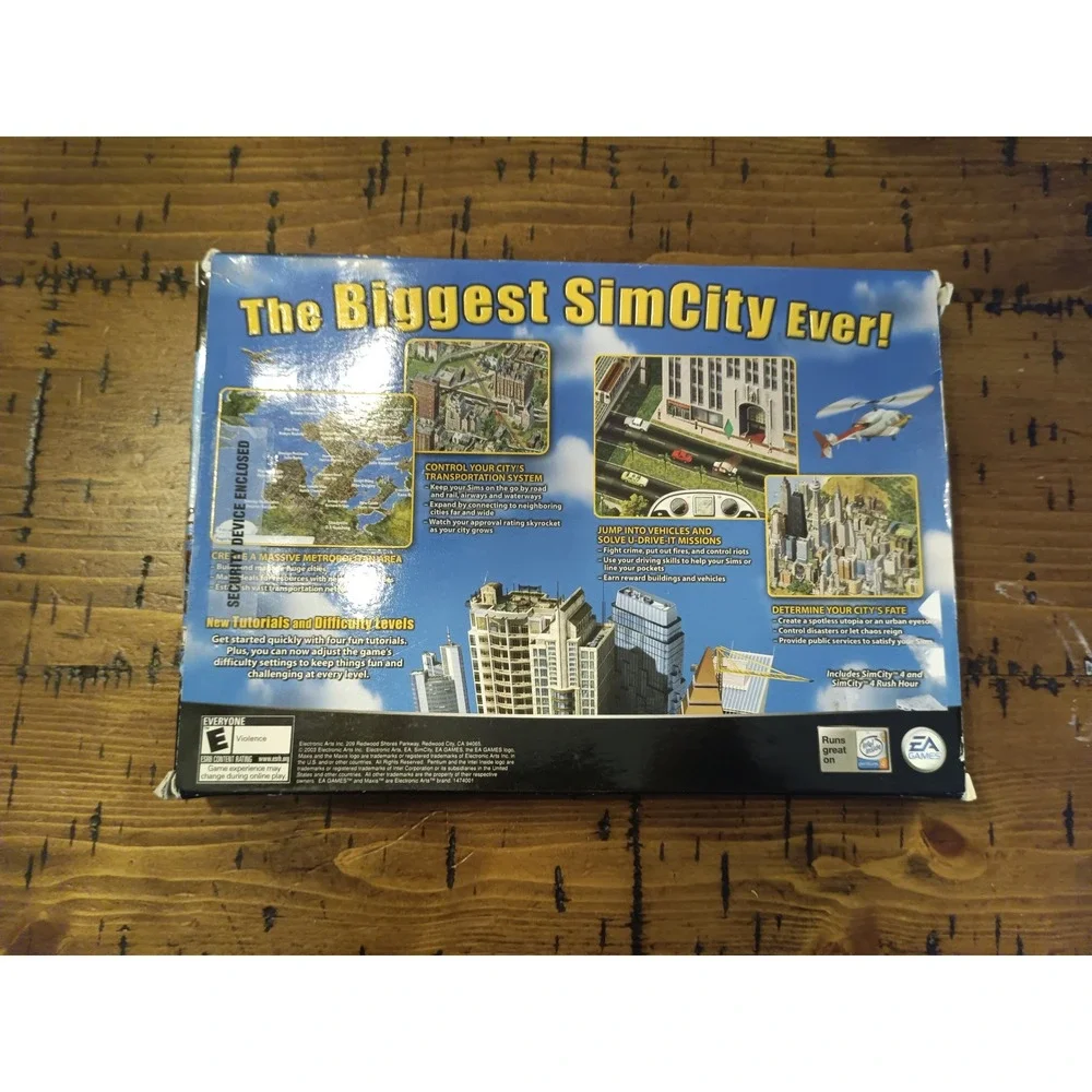 SimCity 4 Deluxe Edition PC Game Big Box EA Maxis 2003 Includes Rush Hour